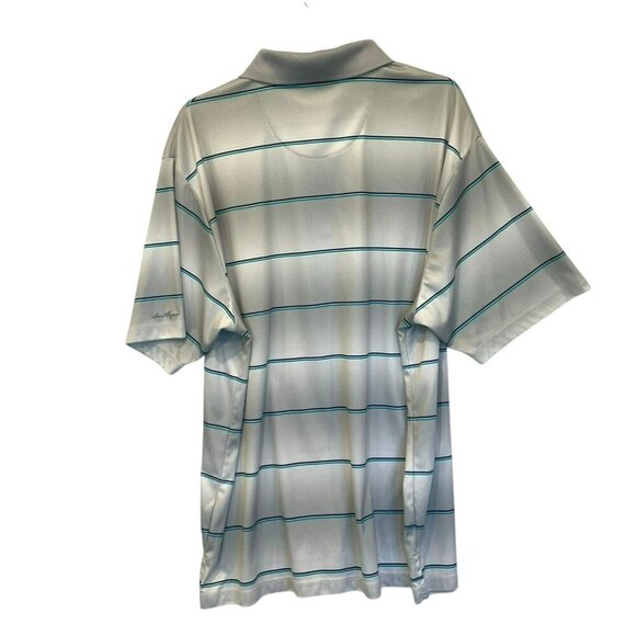 Ben Hogan Performance Men's 3-Button Striped Golf Polo Shirt Size XXL Gray White - Picture 9 of 15